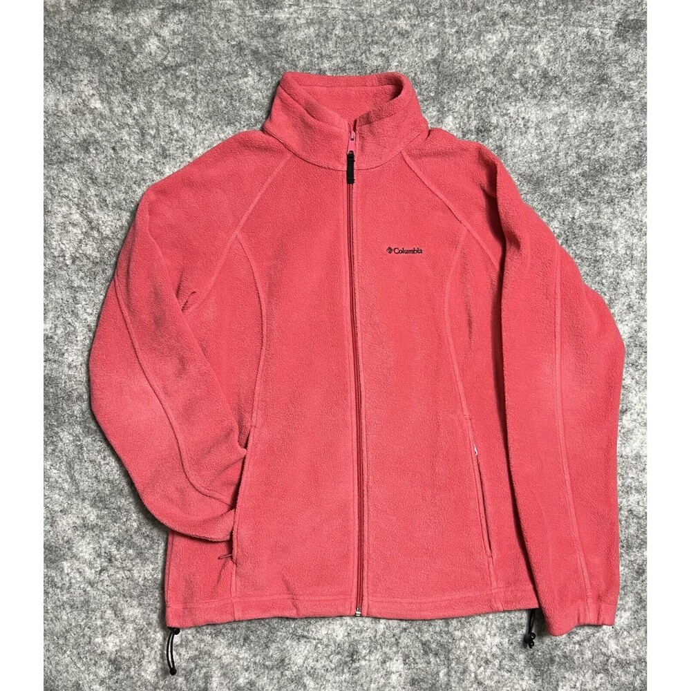 Columbia June Lace Full-Zip Fleece Jacket Women’s XL Pink Logo Pockets